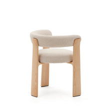 Load image into Gallery viewer, Granite 3-legged chair in beige chenille and solid ash wood in a natural tone finish FSC 100% - image 3