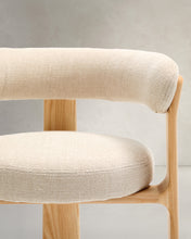 Load image into Gallery viewer, Granite 3-legged chair in beige chenille and solid ash wood in a natural tone finish FSC 100% - image 10
