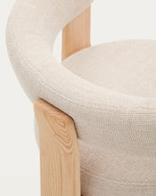 Load image into Gallery viewer, Granite 3-legged chair in beige chenille and solid ash wood in a natural tone finish FSC 100% - image 11