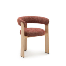Load image into Gallery viewer, Granite 3-legged chair terracotta chenille and solid ash wood in a natural tone finish FSC 100%
