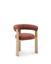 Load image into Gallery viewer, Granite 3-legged chair terracotta chenille and solid ash wood in a natural tone finish FSC 100% - image 2