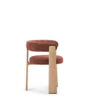 Load image into Gallery viewer, Granite 3-legged chair terracotta chenille and solid ash wood in a natural tone finish FSC 100% - image 4