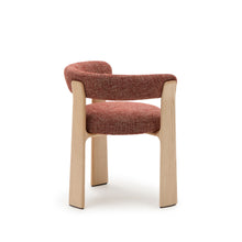 Load image into Gallery viewer, Granite 3-legged chair terracotta chenille and solid ash wood in a natural tone finish FSC 100% - image 5