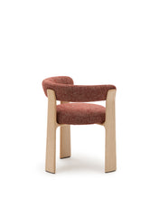 Load image into Gallery viewer, Granite 3-legged chair terracotta chenille and solid ash wood in a natural tone finish FSC 100% - image 6