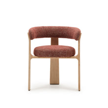 Load image into Gallery viewer, Granite 3-legged chair terracotta chenille and solid ash wood in a natural tone finish FSC 100% - image 7