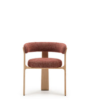 Load image into Gallery viewer, Granite 3-legged chair terracotta chenille and solid ash wood in a natural tone finish FSC 100% - image 8