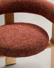 Load image into Gallery viewer, Granite 3-legged chair terracotta chenille and solid ash wood in a natural tone finish FSC 100% - image 12