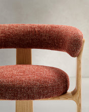 Load image into Gallery viewer, Granite 3-legged chair terracotta chenille and solid ash wood in a natural tone finish FSC 100% - image 14