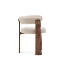 Load image into Gallery viewer, Granite 3-legged chair in beige chenille and with solid ash wood in a walnut finish FSC 100% - image 2
