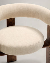 Load image into Gallery viewer, Granite 3-legged chair in beige chenille and with solid ash wood in a walnut finish FSC 100% - image 8