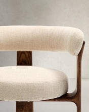 Load image into Gallery viewer, Granite 3-legged chair in beige chenille and with solid ash wood in a walnut finish FSC 100% - image 10