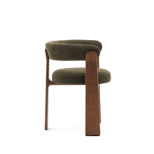 Load image into Gallery viewer, Granite 3-legged chair in green chenille and with solid ash wood in a walnut finish FSC 100% - image 2