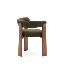 Load image into Gallery viewer, Granite 3-legged chair in green chenille and with solid ash wood in a walnut finish FSC 100% - image 3