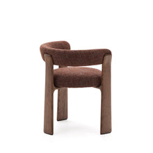 Load image into Gallery viewer, Granite 3-legged chair in brown chenille and with solid ash wood in a walnut finish FSC 100% - image 3