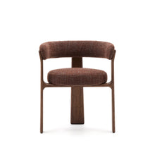 Load image into Gallery viewer, Granite 3-legged chair in brown chenille and with solid ash wood in a walnut finish FSC 100% - image 4