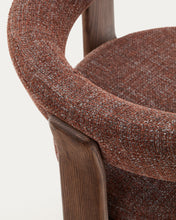 Load image into Gallery viewer, Granite 3-legged chair in brown chenille and with solid ash wood in a walnut finish FSC 100% - image 11