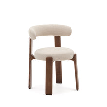 Load image into Gallery viewer, Granite chair in beige chenille and with solid ash wood in a walnut finish FSC 100%