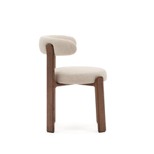 Load image into Gallery viewer, Granite chair in beige chenille and with solid ash wood in a walnut finish FSC 100% - image 2