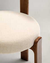 Load image into Gallery viewer, Granite chair in beige chenille and with solid ash wood in a walnut finish FSC 100% - image 8