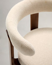 Load image into Gallery viewer, Granite chair in beige chenille and with solid ash wood in a walnut finish FSC 100% - image 9