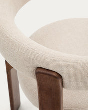 Load image into Gallery viewer, Granite chair in beige chenille and with solid ash wood in a walnut finish FSC 100% - image 11