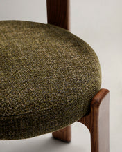 Load image into Gallery viewer, Granite chair in green chenille and with solid ash wood in a walnut finish FSC 100% - image 8