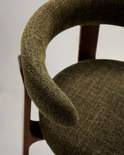 Load image into Gallery viewer, Granite chair in green chenille and with solid ash wood in a walnut finish FSC 100% - image 9