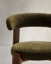 Load image into Gallery viewer, Granite chair in green chenille and with solid ash wood in a walnut finish FSC 100% - image 10