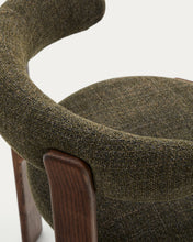 Load image into Gallery viewer, Granite chair in green chenille and with solid ash wood in a walnut finish FSC 100% - image 11