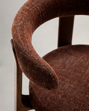 Load image into Gallery viewer, Granite chair in brown chenille and with solid ash wood in a walnut finish FSC 100% - image 9