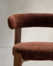 Load image into Gallery viewer, Granite chair in brown chenille and with solid ash wood in a walnut finish FSC 100% - image 10