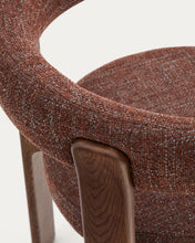 Load image into Gallery viewer, Granite chair in brown chenille and with solid ash wood in a walnut finish FSC 100% - image 11