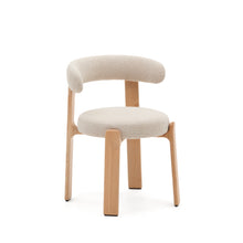 Load image into Gallery viewer, Granite chair in beige chenille and with solid ash wood in a natural tone finish FSC 100%
