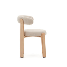 Load image into Gallery viewer, Granite chair in beige chenille and with solid ash wood in a natural tone finish FSC 100% - image 2
