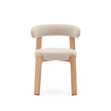 Load image into Gallery viewer, Granite chair in beige chenille and with solid ash wood in a natural tone finish FSC 100% - image 4