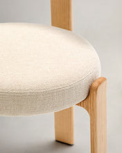 Load image into Gallery viewer, Granite chair in beige chenille and with solid ash wood in a natural tone finish FSC 100% - image 8