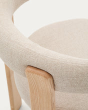 Load image into Gallery viewer, Granite chair in beige chenille and with solid ash wood in a natural tone finish FSC 100% - image 11