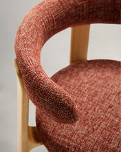 Load image into Gallery viewer, Granite chair terracotta-coloured chenille and solid ash wood in a natural tone finish FSC 100% - image 9
