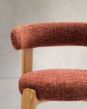 Load image into Gallery viewer, Granite chair terracotta-coloured chenille and solid ash wood in a natural tone finish FSC 100% - image 10