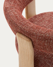 Load image into Gallery viewer, Granite chair terracotta-coloured chenille and solid ash wood in a natural tone finish FSC 100% - image 11