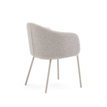 Load image into Gallery viewer, Idaira chair in thick beige chenille and steel legs in a beige finish, FSC Mix Credit - image 3