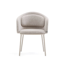 Load image into Gallery viewer, Idaira chair in thick beige chenille and steel legs in a beige finish, FSC Mix Credit - image 4