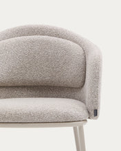 Load image into Gallery viewer, Idaira chair in thick beige chenille and steel legs in a beige finish, FSC Mix Credit - image 8