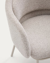 Load image into Gallery viewer, Idaira chair in thick beige chenille and steel legs in a beige finish, FSC Mix Credit - image 9