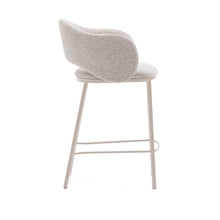 Load image into Gallery viewer, Maina stool in thick beige chenille and steel legs in a beige finish, FSC Mix Credit, 65 cm - image 2
