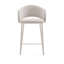 Load image into Gallery viewer, Maina stool in thick beige chenille and steel legs in a beige finish, FSC Mix Credit, 65 cm - image 4
