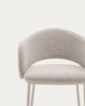 Load image into Gallery viewer, Maina stool in thick beige chenille and steel legs in a beige finish, FSC Mix Credit, 65 cm - image 6