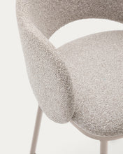 Load image into Gallery viewer, Maina stool in thick beige chenille and steel legs in a beige finish, FSC Mix Credit, 65 cm - image 7
