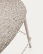 Load image into Gallery viewer, Maina stool in thick beige chenille and steel legs in a beige finish, FSC Mix Credit, 65 cm - image 8
