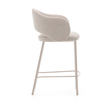 Load image into Gallery viewer, Maina stool in beige chenille and steel legs in a beige finish, FSC Mix Credit, 65 cm - image 2